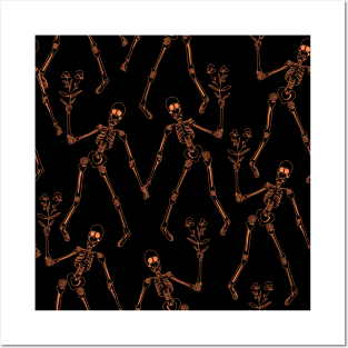 Black Dancing Skulls Posters and Art